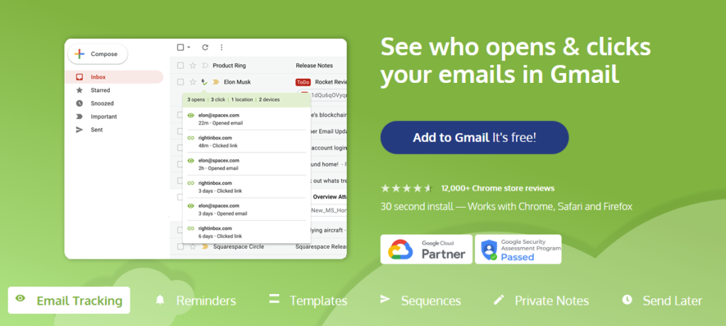 Right Inbox Chrome extension