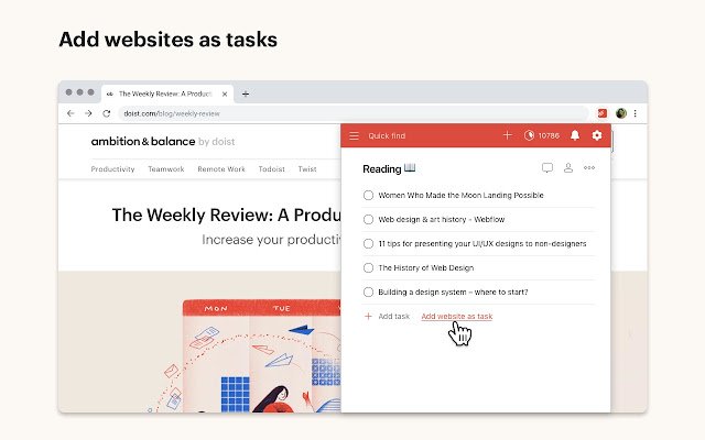 Todoist Chrome extension for productivity